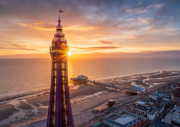 The Blackpool Tower at sunset