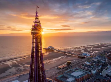 The Blackpool Tower at sunset