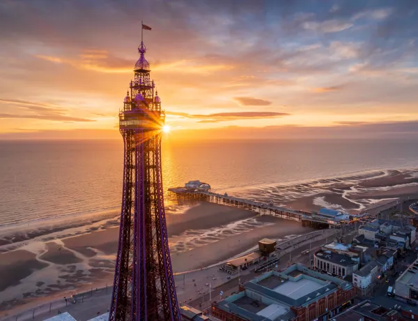 The Blackpool Tower at sunset