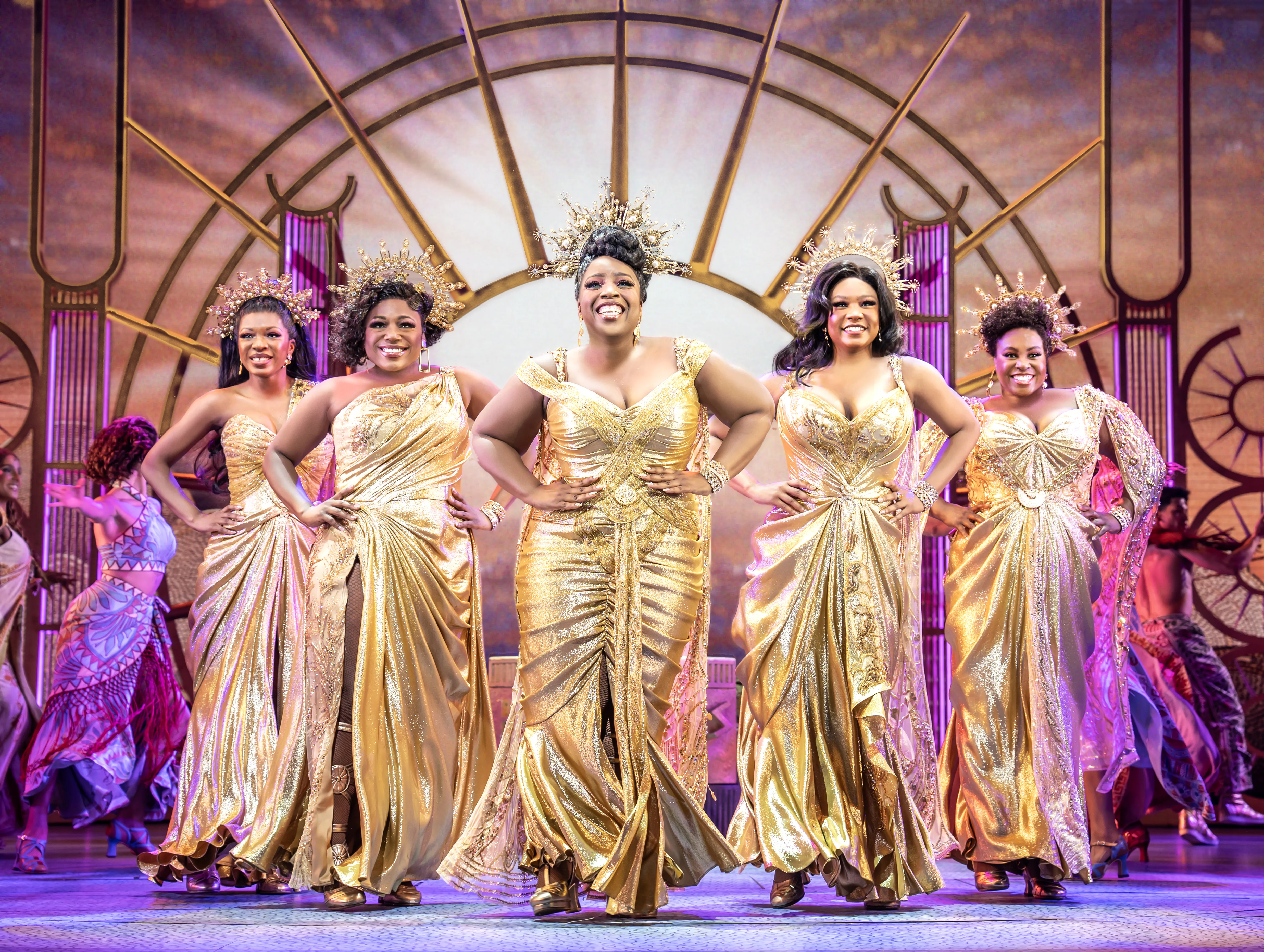 Disney's Hercules The Muses (Brianna Ogunbawo, Candace Furbert, Malinda Parris, Sharlene Hector, Robyn Rose Li) Photo By Johan Persson ©Disney