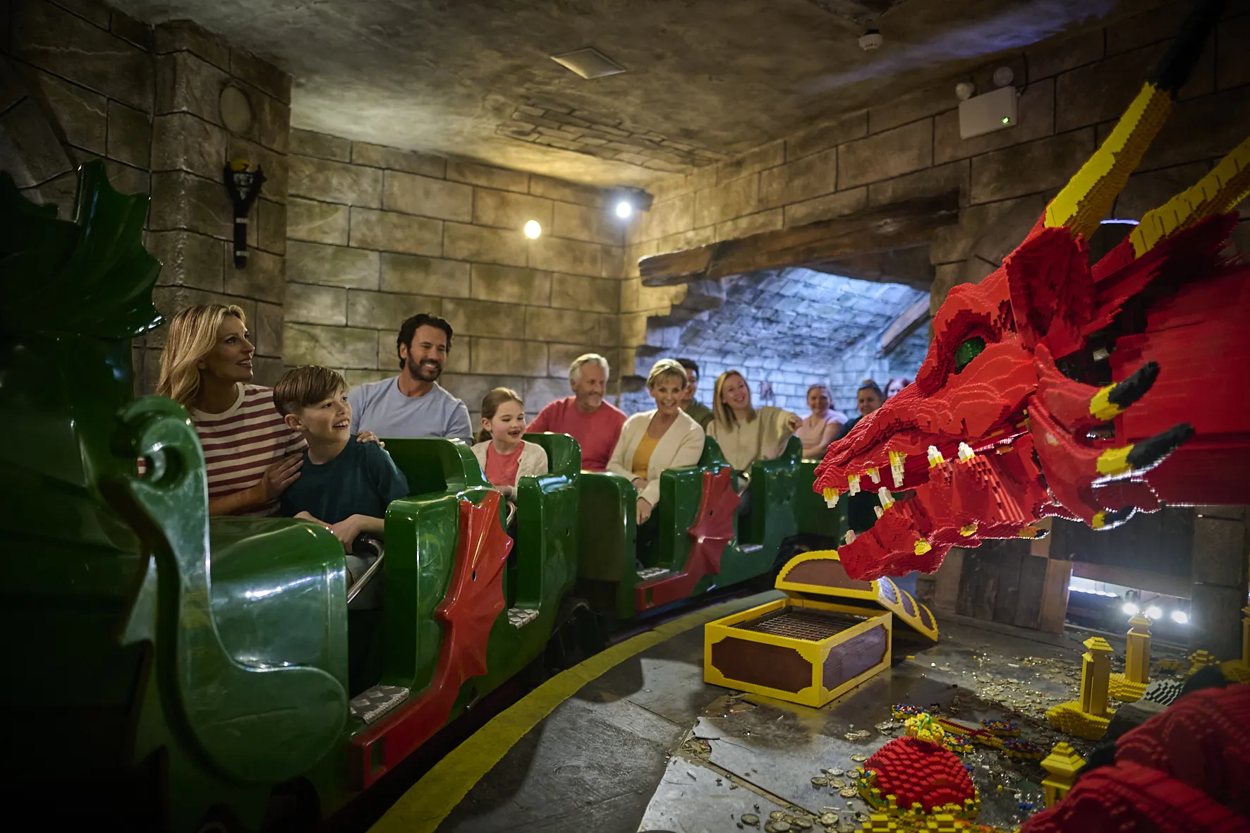 Families On Dragon Coaster
