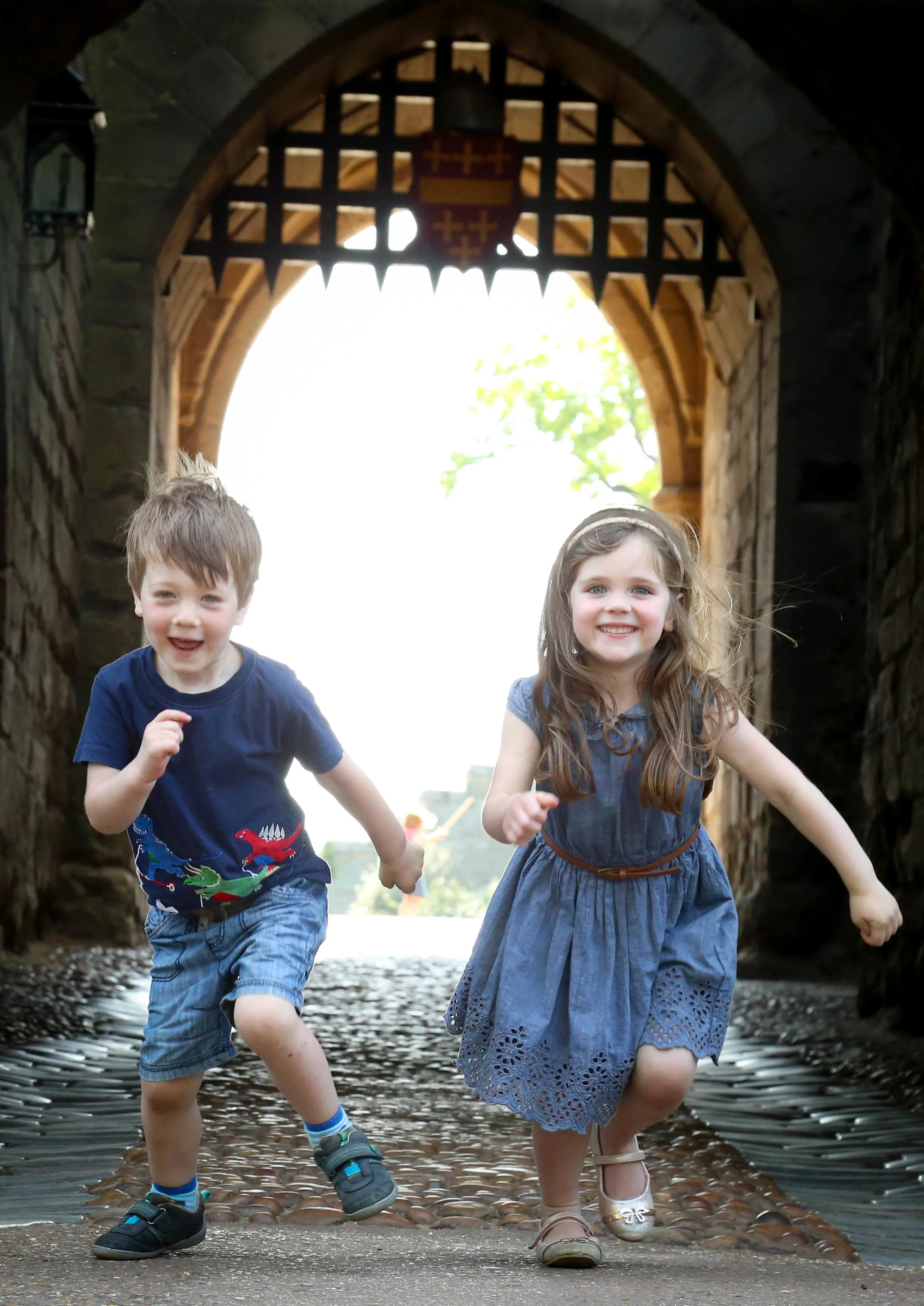 Kids Having Fun at Warwick Castle