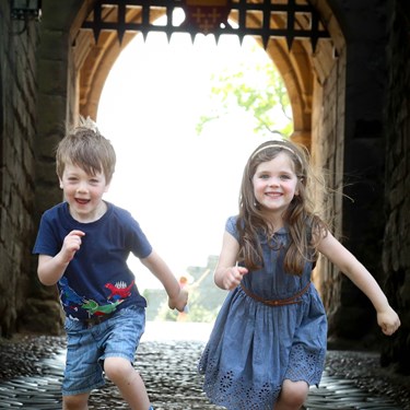Kids Having Fun at Warwick Castle