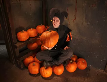 Blackpool Tower Dungeon - the Home of Halloween - Jester with Pumpkins