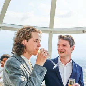 Sipping Champagne on The London Eye