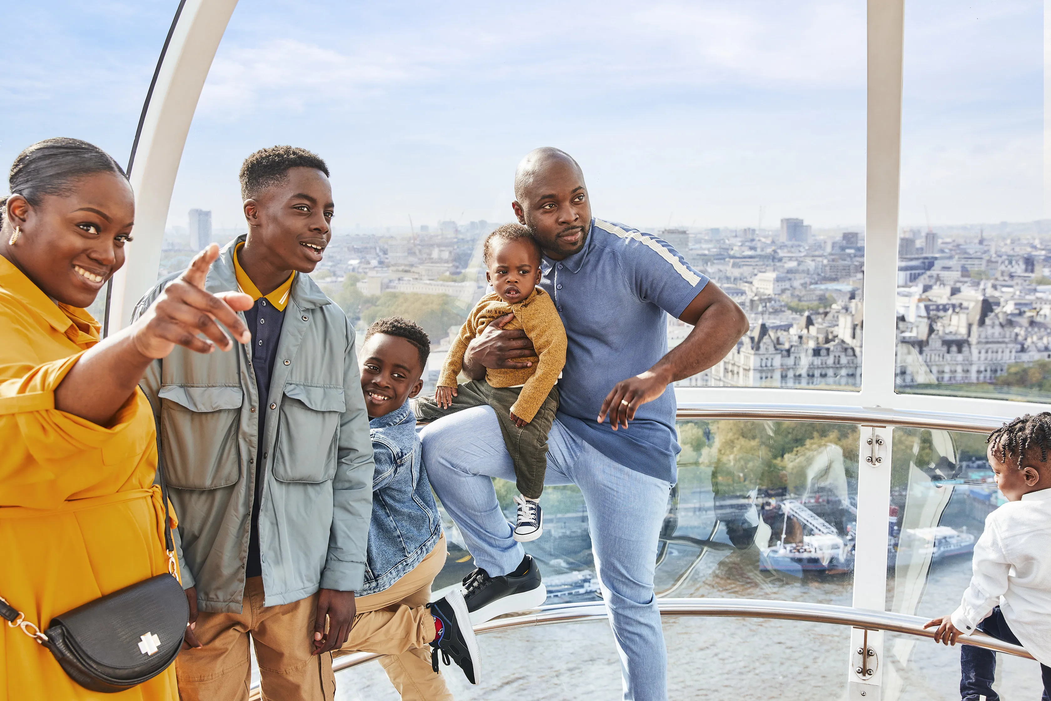 Family enjoying the sights on The London Eye