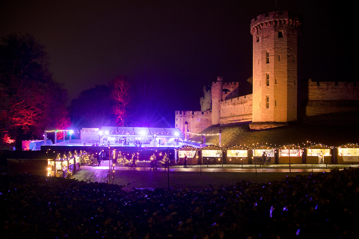 Ice Rink at Christmas at the Castle at Warwick Castle