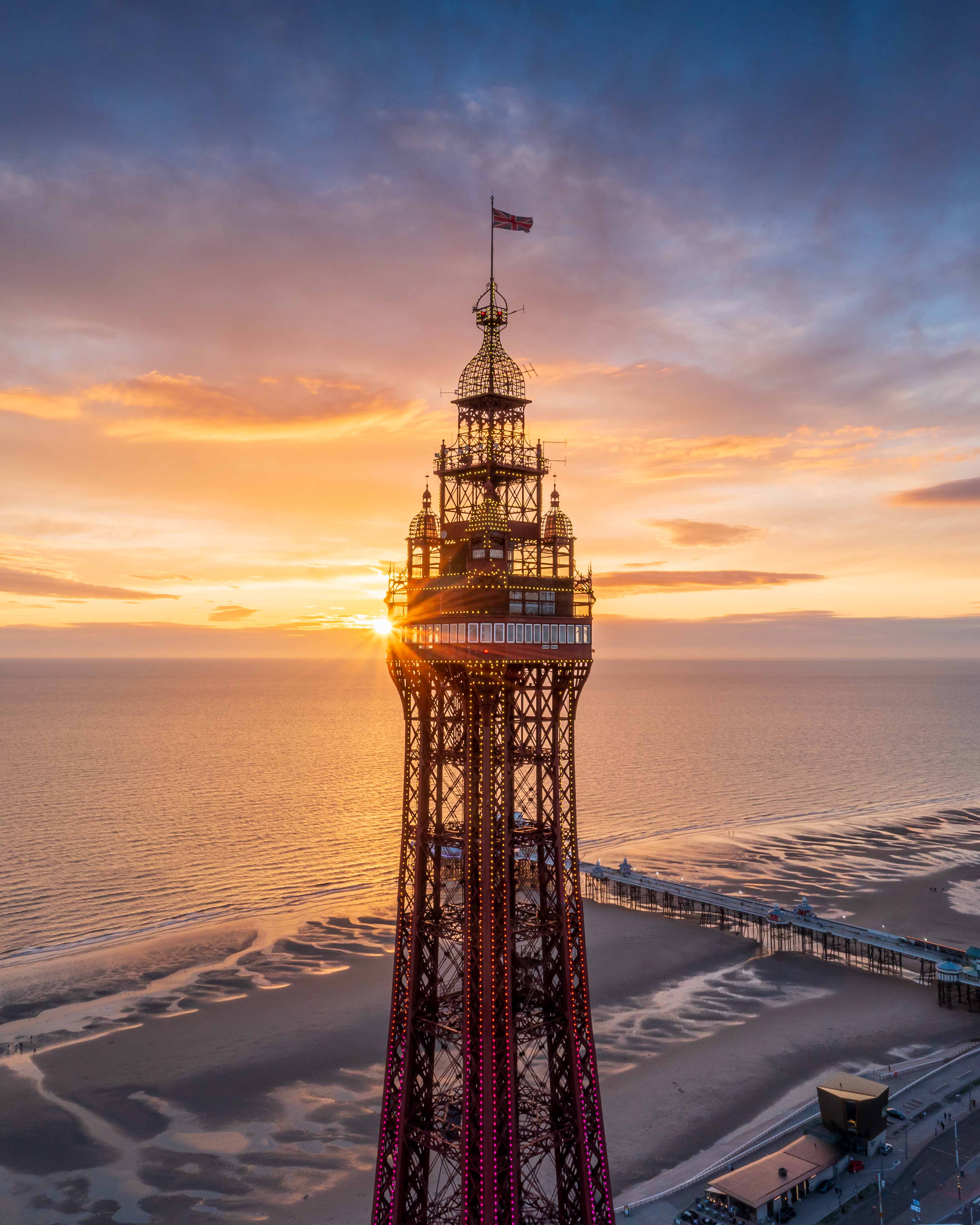 The Blackpool Tower at sunset
